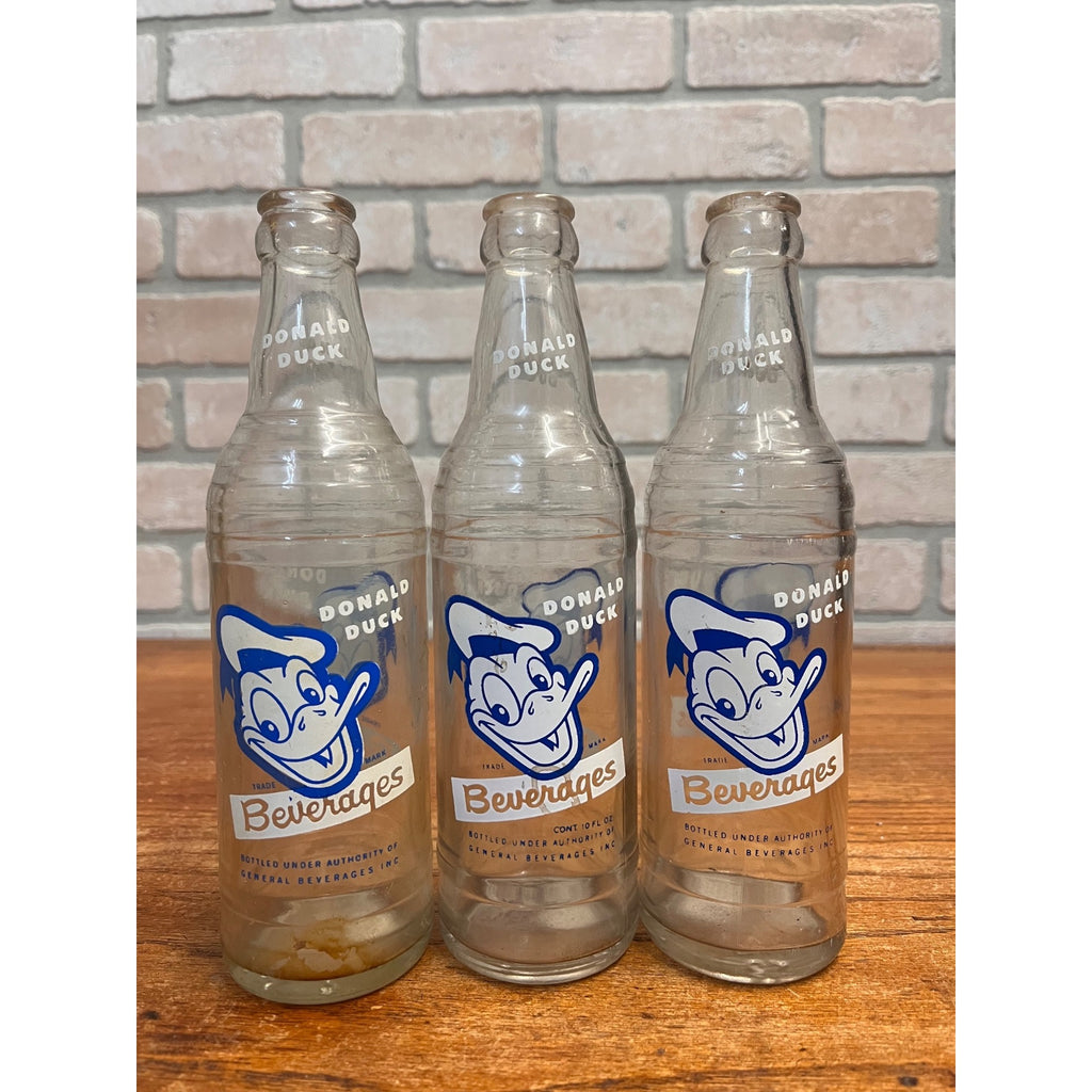 1950s Donald Duck Soda Beverages 6-Pack Carton Carrier Disney w/ 10oz Bottles