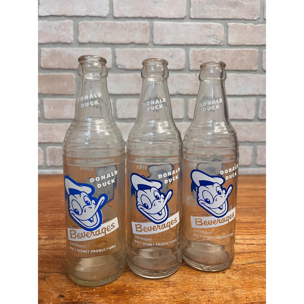 1950s Donald Duck Soda Beverages 6-Pack Carton Carrier Disney w/ 10oz Bottles