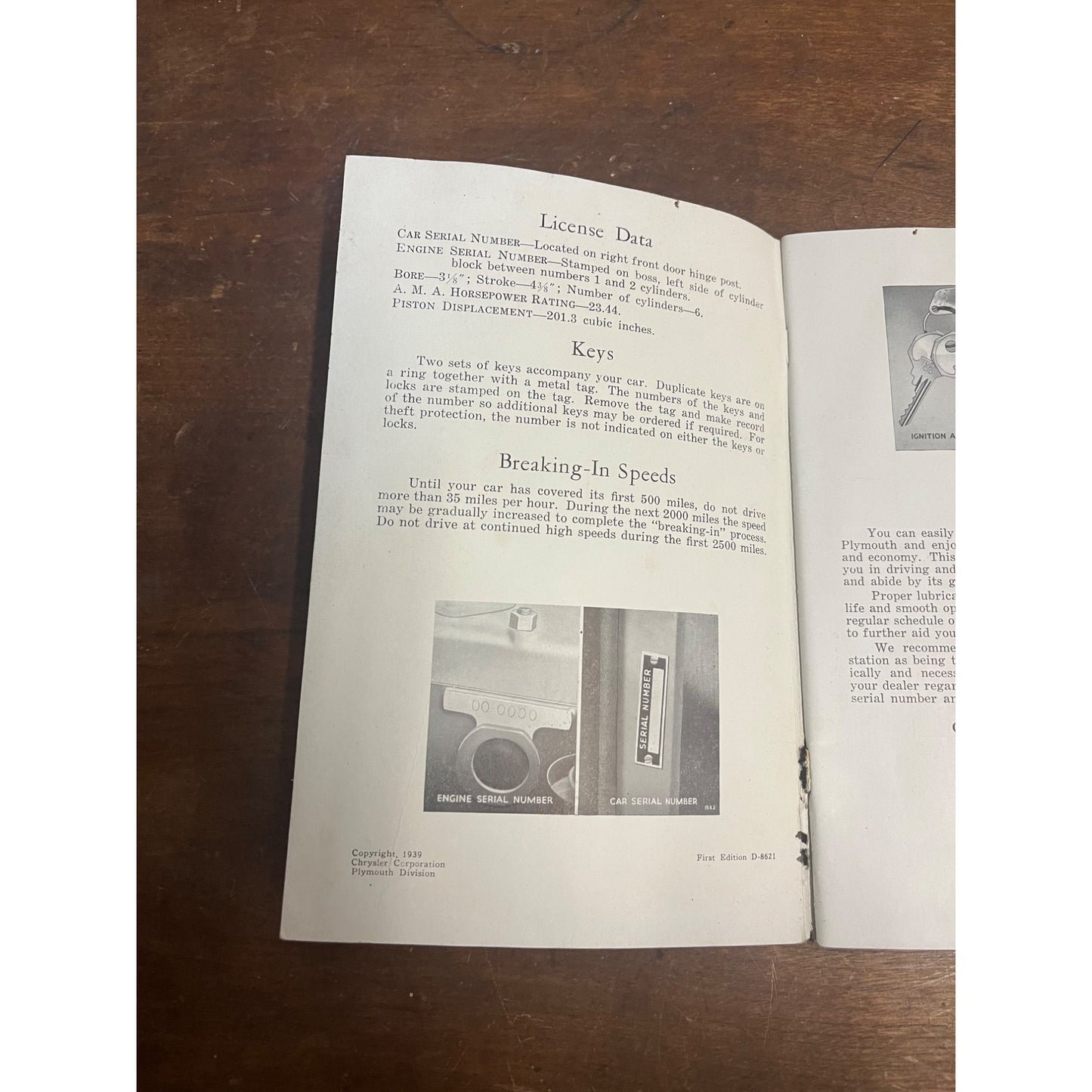 1939 THE OPERATION AND CARE OF YOUR NEW PLYMOUTH OWNERS MANUAL - CODE P9-P10