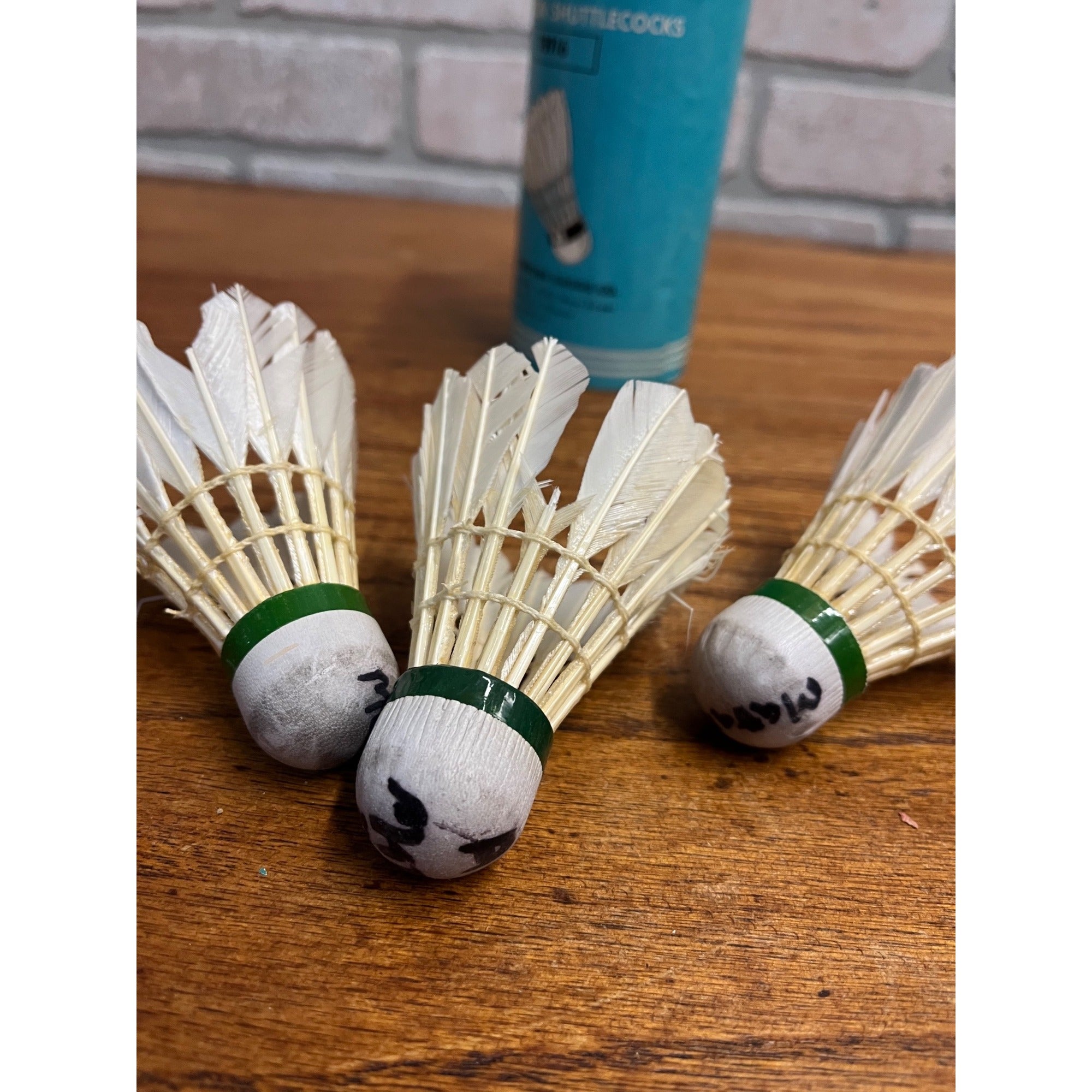 Vintage Wilson Flight Indoor Badminton Shuttlecocks Lot of 3 w/ Cardboard Tube