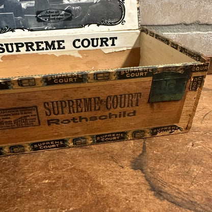 RARE Vintage Supreme Court Rothschilds Wooden Cigar Box Fond du Lac Wis