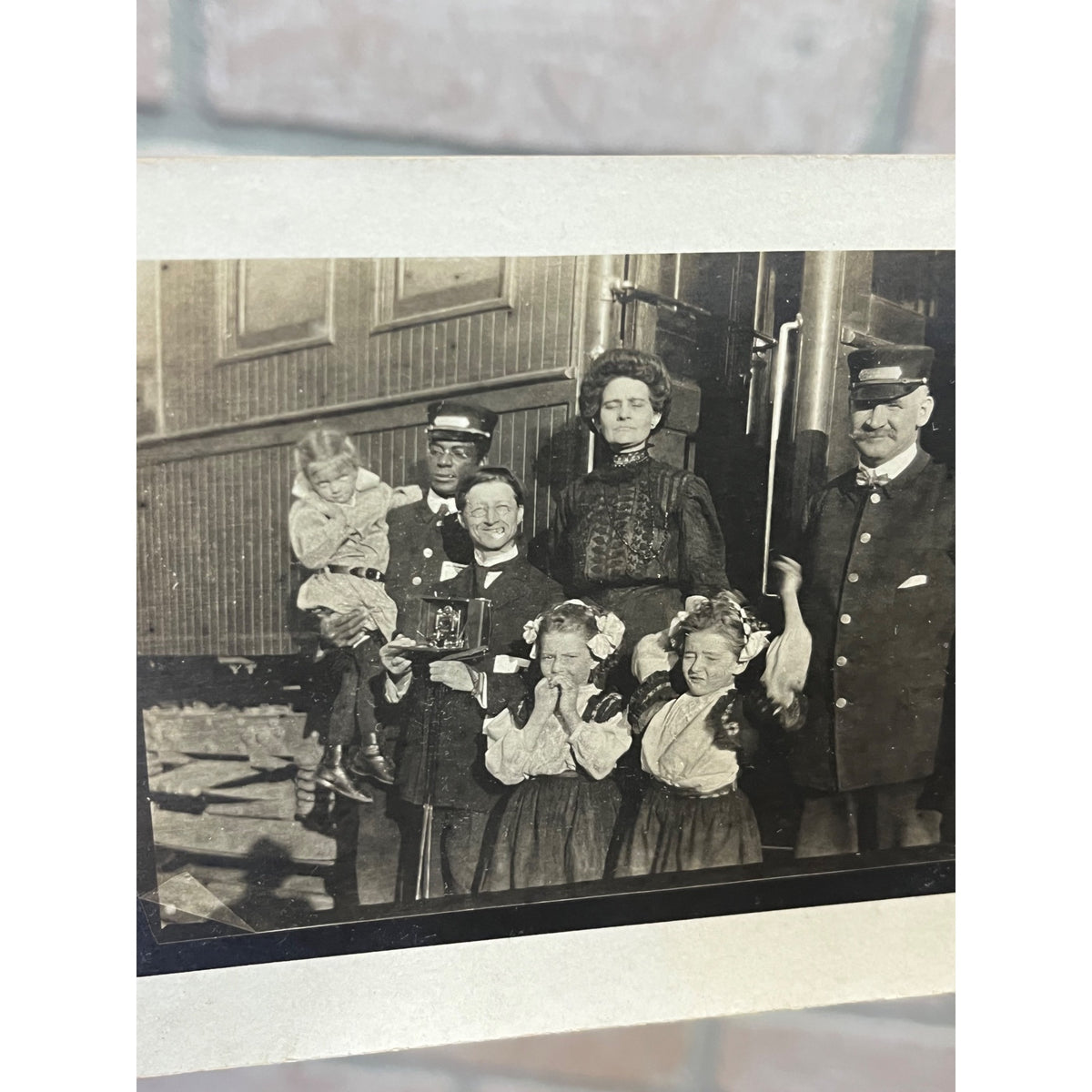 Postcard RPPC Railroad Conductors African American Real Photo Chicago Milwaukee?
