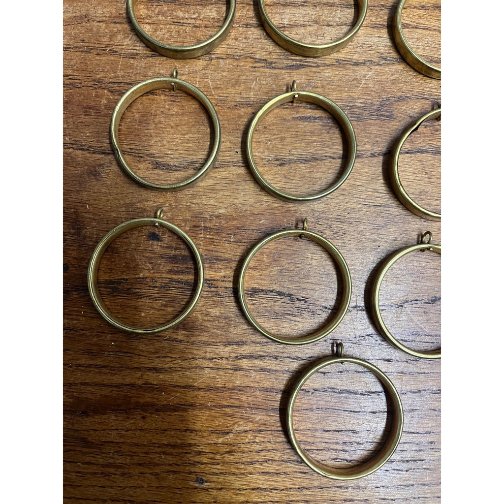 Vintage Café Curtain Rings Antique Brass Finish 1-3/4" Diameter Lot 21pcs