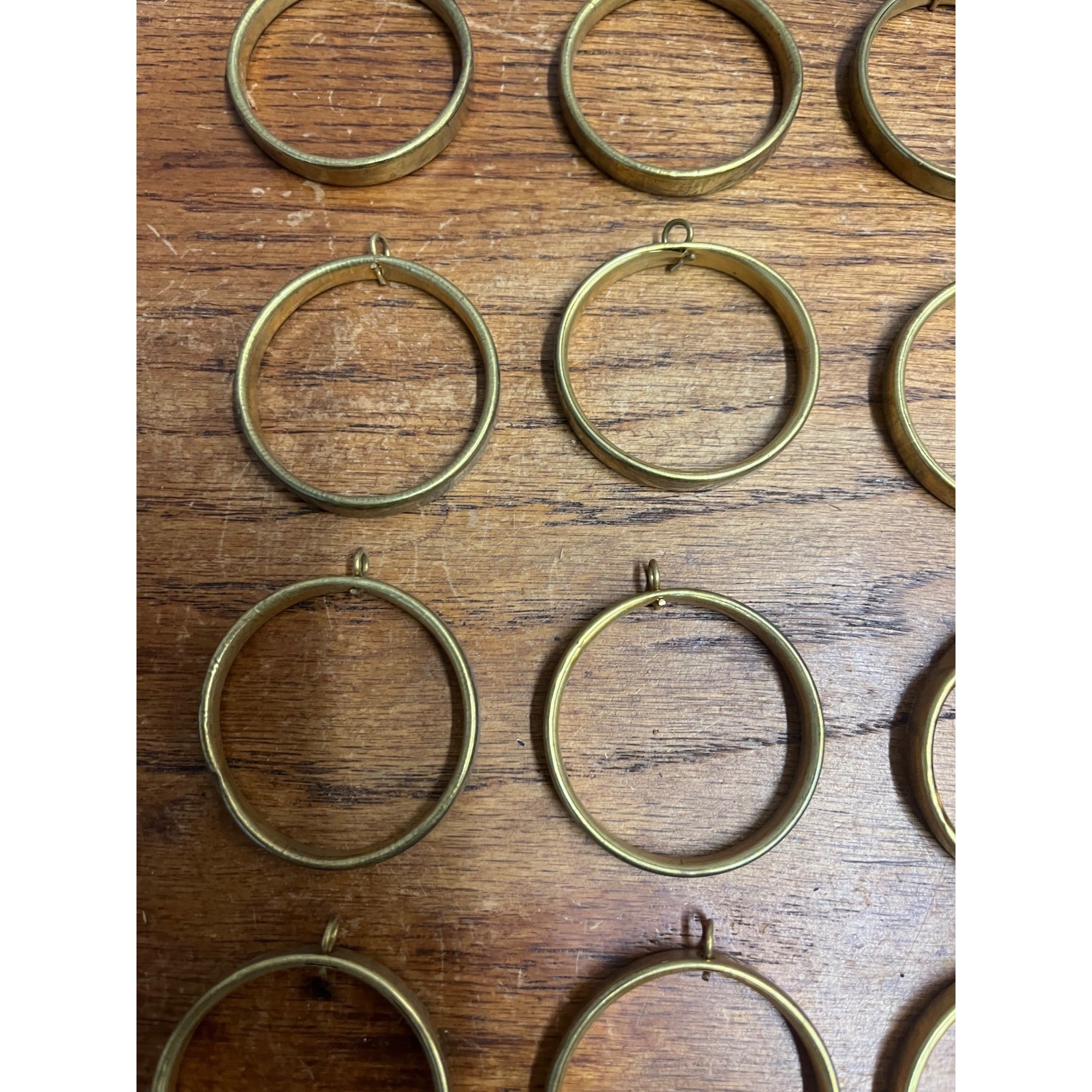 Vintage Café Curtain Rings Antique Brass Finish 1-3/4" Diameter Lot 21pcs
