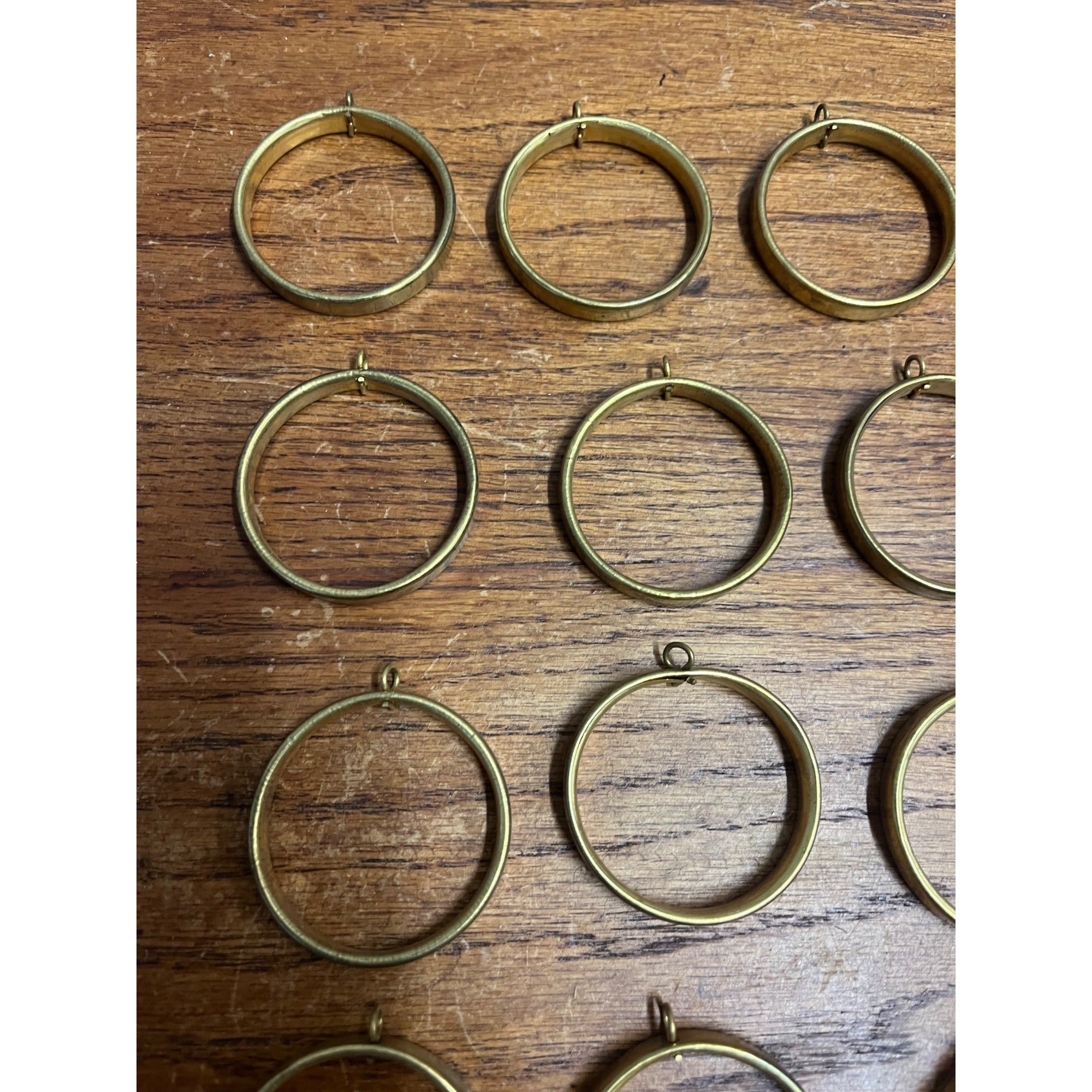 Vintage Café Curtain Rings Antique Brass Finish 1-3/4" Diameter Lot 21pcs