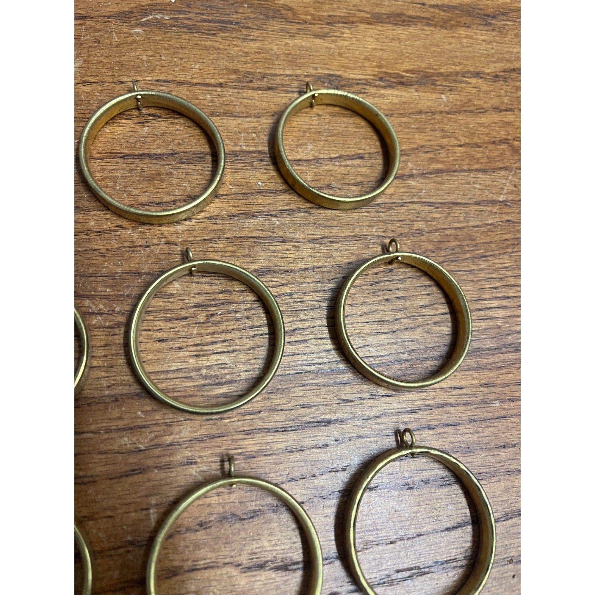Vintage Café Curtain Rings Antique Brass Finish 1-3/4" Diameter Lot 21pcs