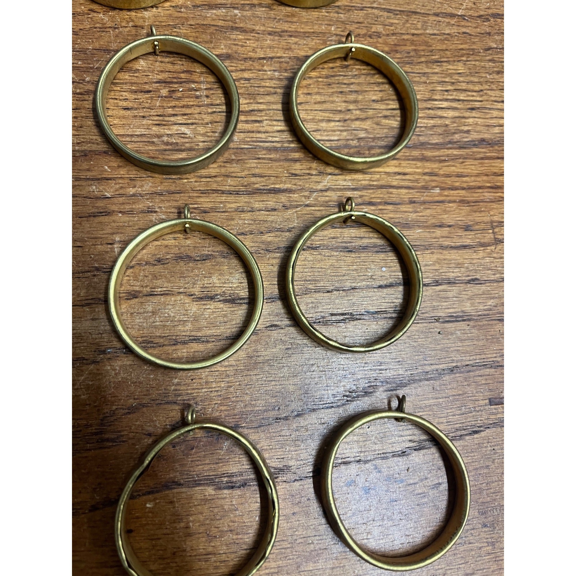 Vintage Café Curtain Rings Antique Brass Finish 1-3/4" Diameter Lot 21pcs