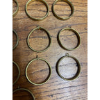 Vintage Café Curtain Rings Antique Brass Finish 1-3/4" Diameter Lot 21pcs