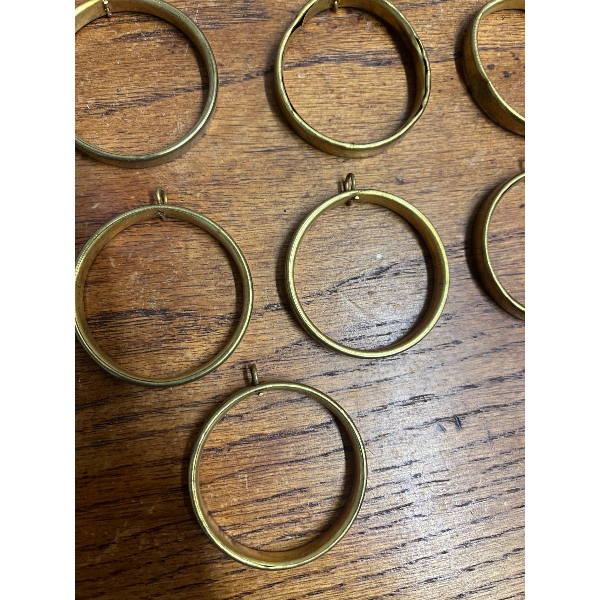 Vintage Café Curtain Rings Antique Brass Finish 1-3/4" Diameter Lot 21pcs