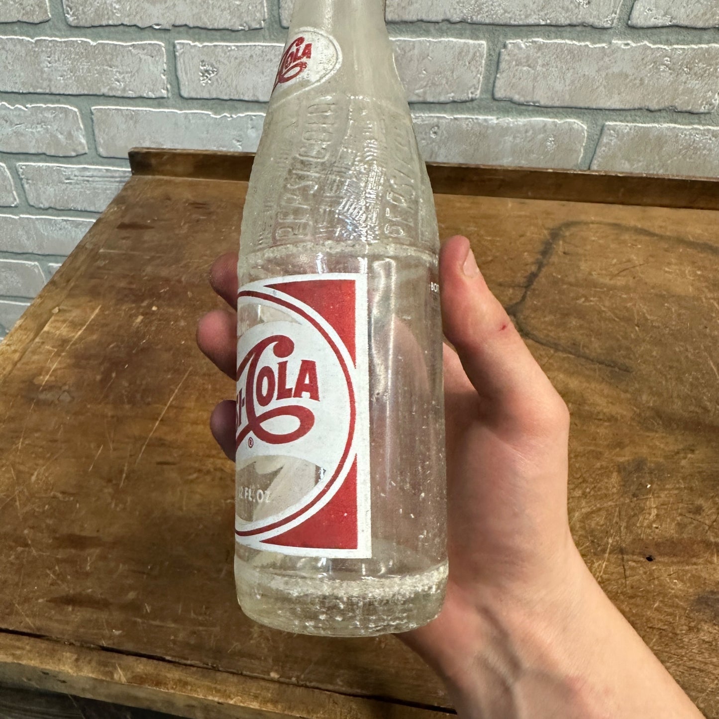 Vintage Red White 1950s Pepsi Cola Soda Bottle New York NY Glass 12oz ACL 12 oz