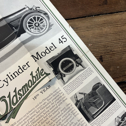 Vintage c1917 Oldsmobile Model Fortyfive 45 Dealership Showroom Sales Brochure