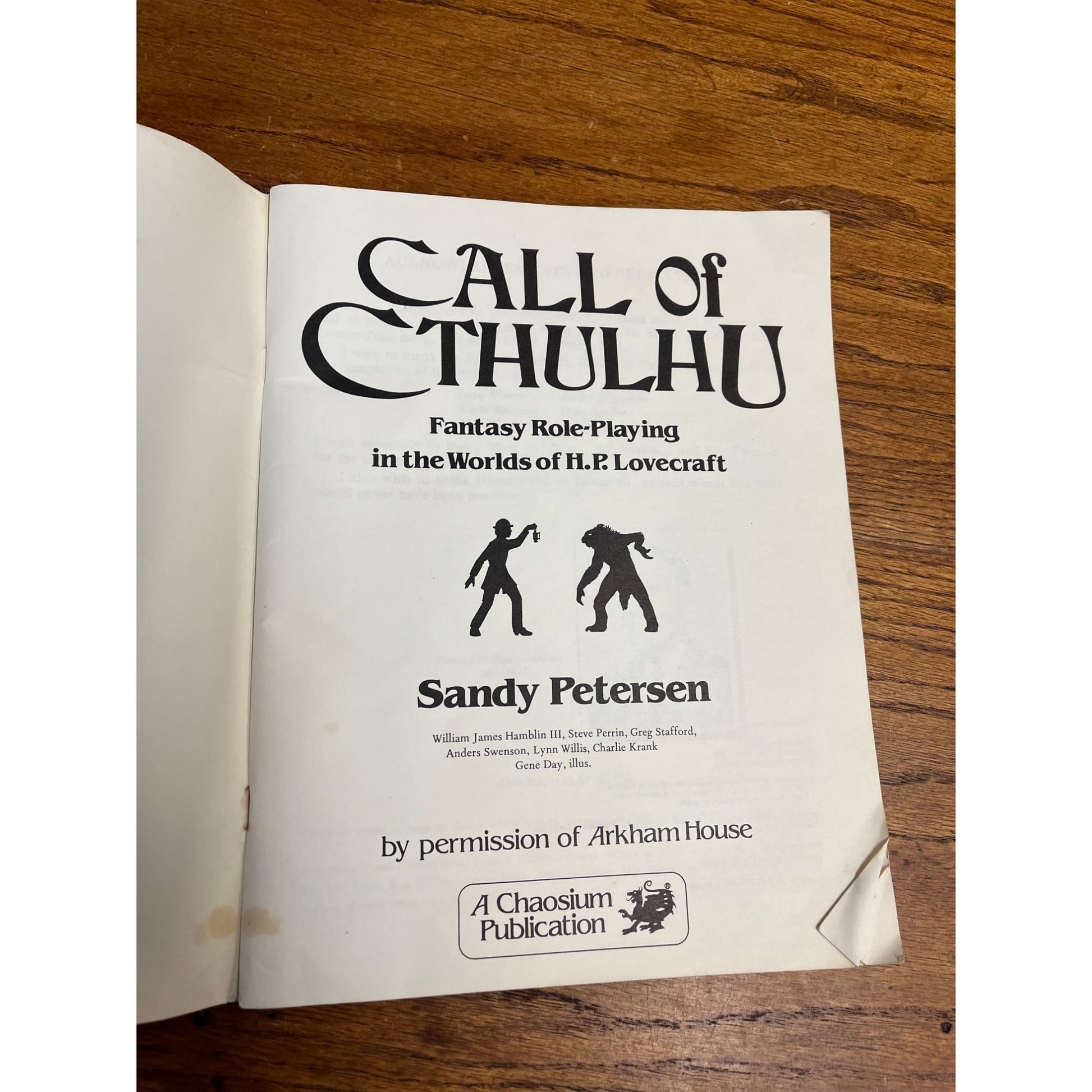 Call Of Cthulhu Second Edition Sandy Petersen 1983 Fantays Role Playing Game Book