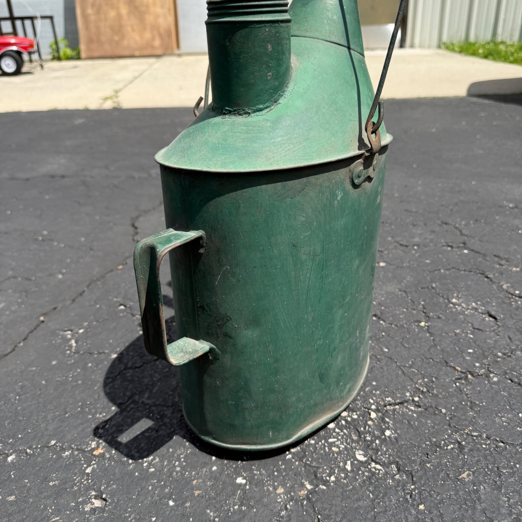 Vintage Galvanized Railroad Long Spout Oil Can Train Farm Water Green Paint