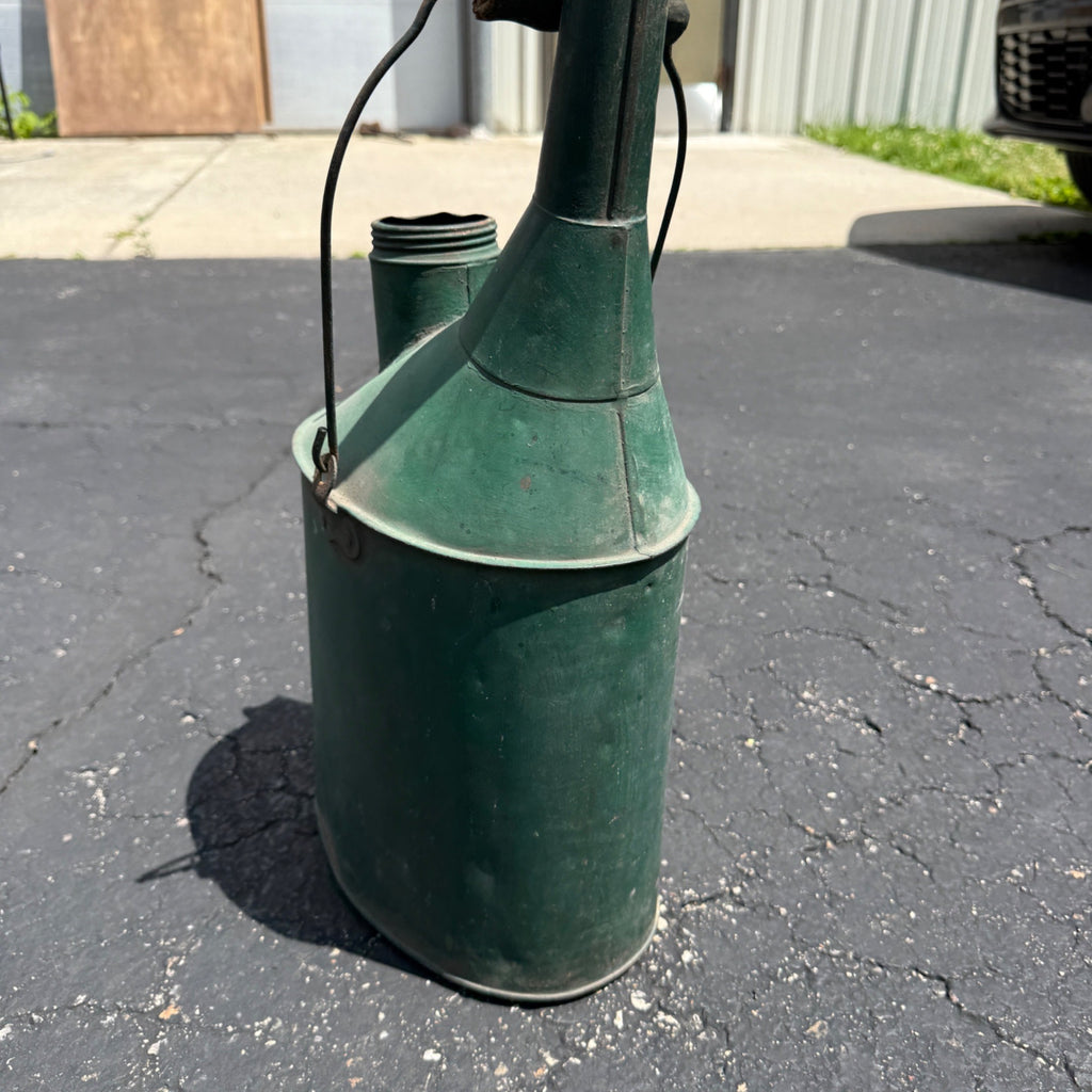 Vintage Galvanized Railroad Long Spout Oil Can Train Farm Water Green Paint