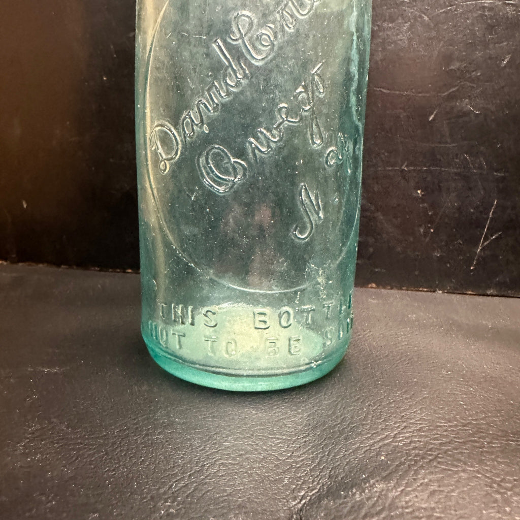RARE Pre-Pro David Coles Owego NY Beer Bottle Aqua Embossed 13oz