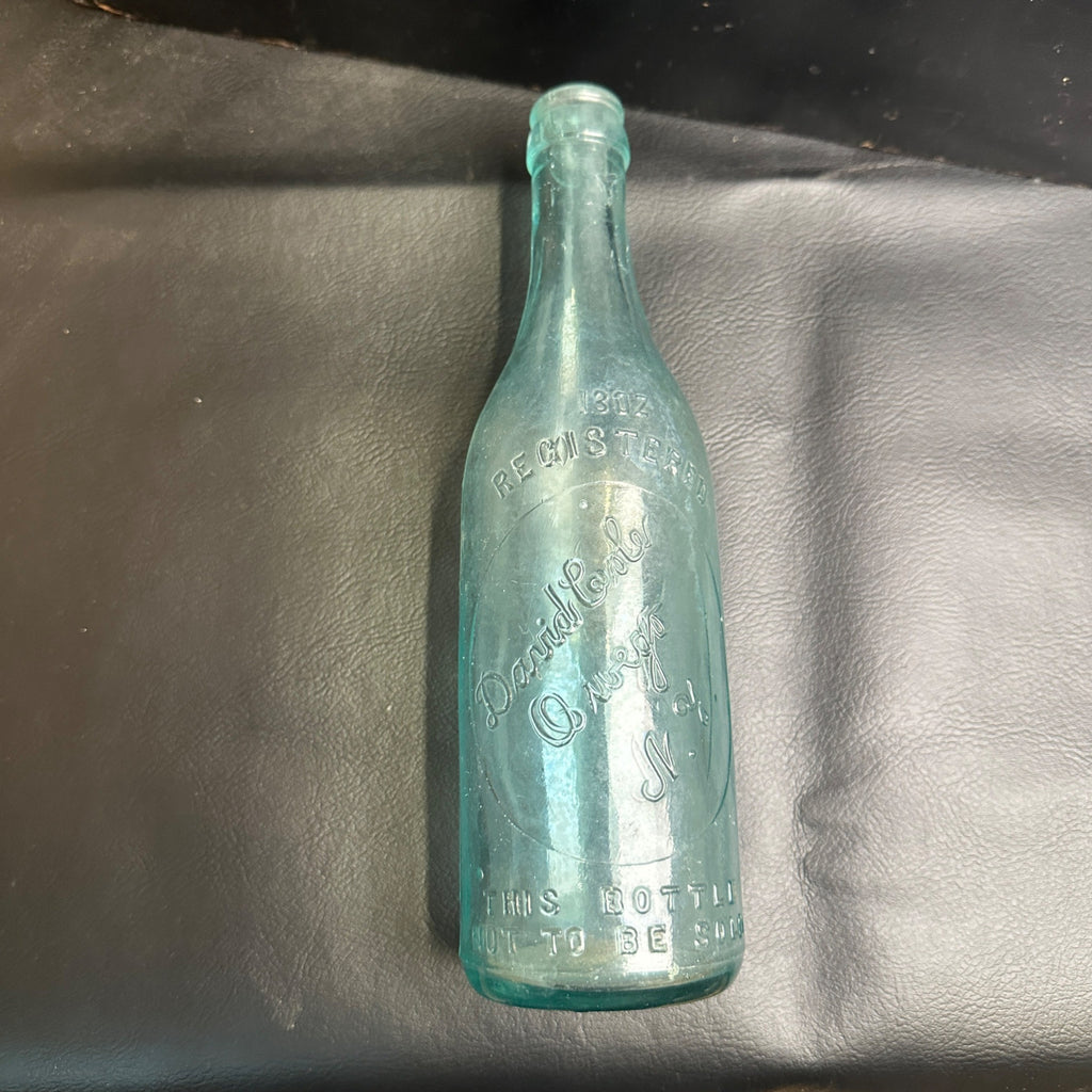 RARE Pre-Pro David Coles Owego NY Beer Bottle Aqua Embossed 13oz