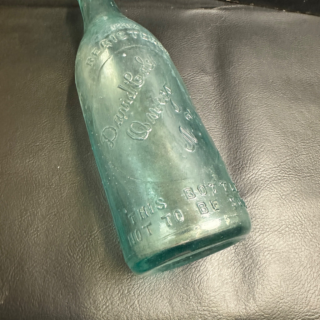 RARE Pre-Pro David Coles Owego NY Beer Bottle Aqua Embossed 13oz