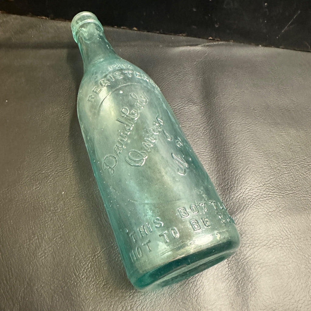 RARE Pre-Pro David Coles Owego NY Beer Bottle Aqua Embossed 13oz