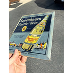 Vintage Copenhagen Castle Beer Tin Sign Edelbrew Brewery Brooklyn NY TOC