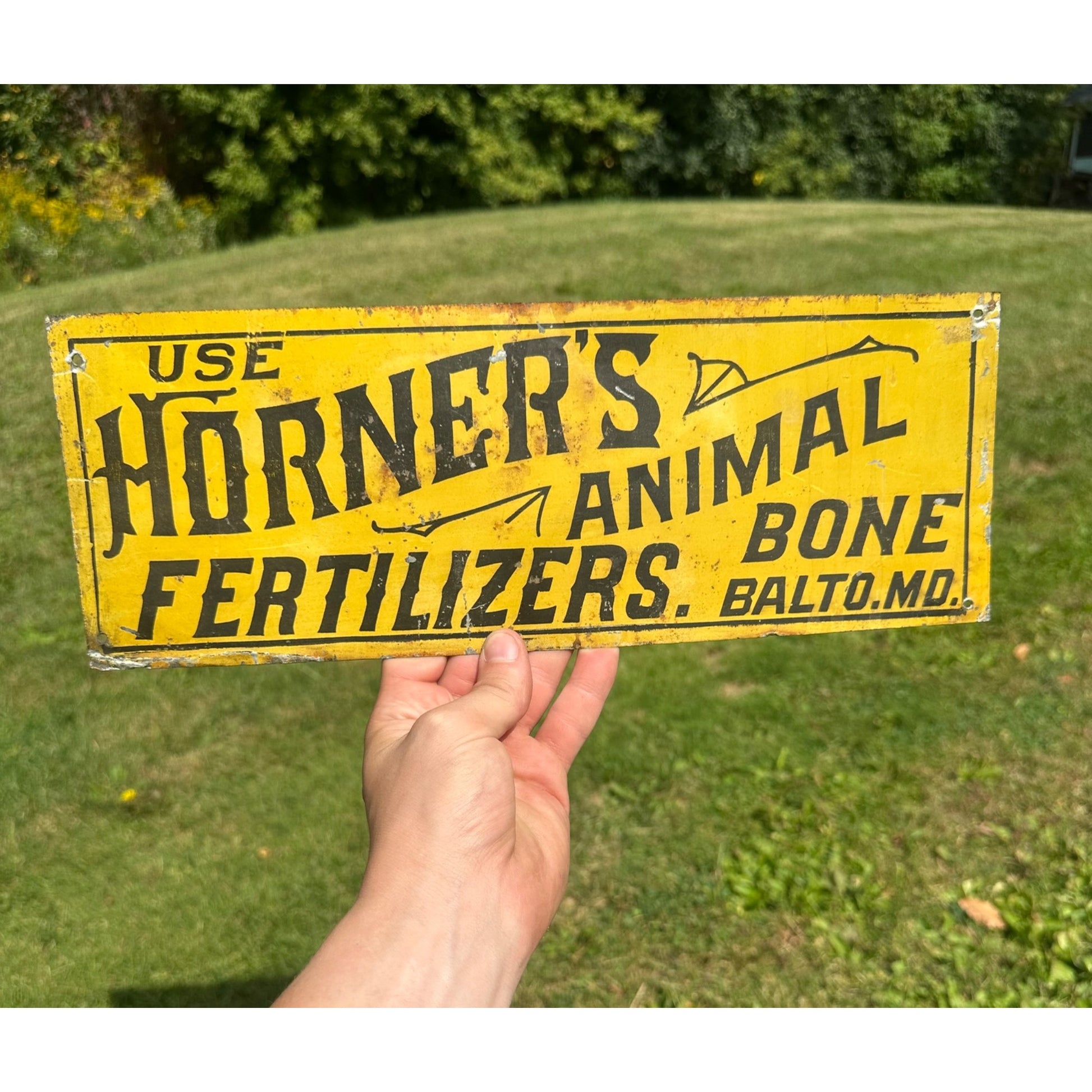 RARE Antique 1890s Horner's Animal Bone Fertilizers Farm Dairy Advertising Sign