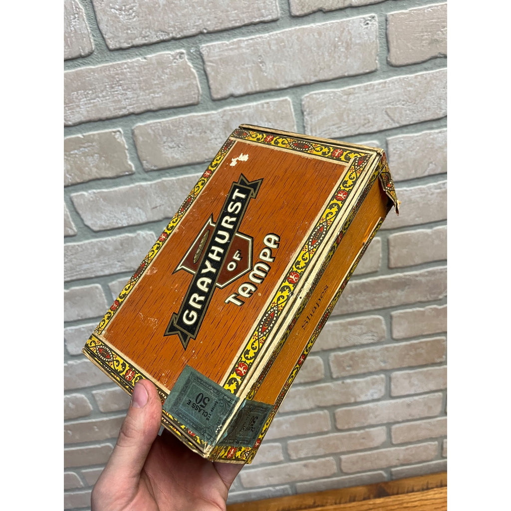 Vintage Grayhurst of Tampa Wooden Cigar Box Advertising Store Display