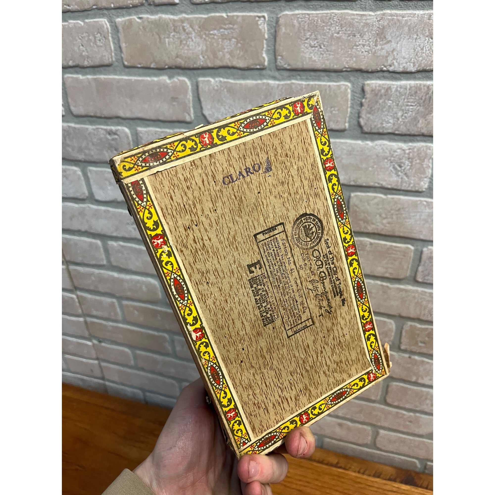 Vintage Grayhurst of Tampa Wooden Cigar Box Advertising Store Display
