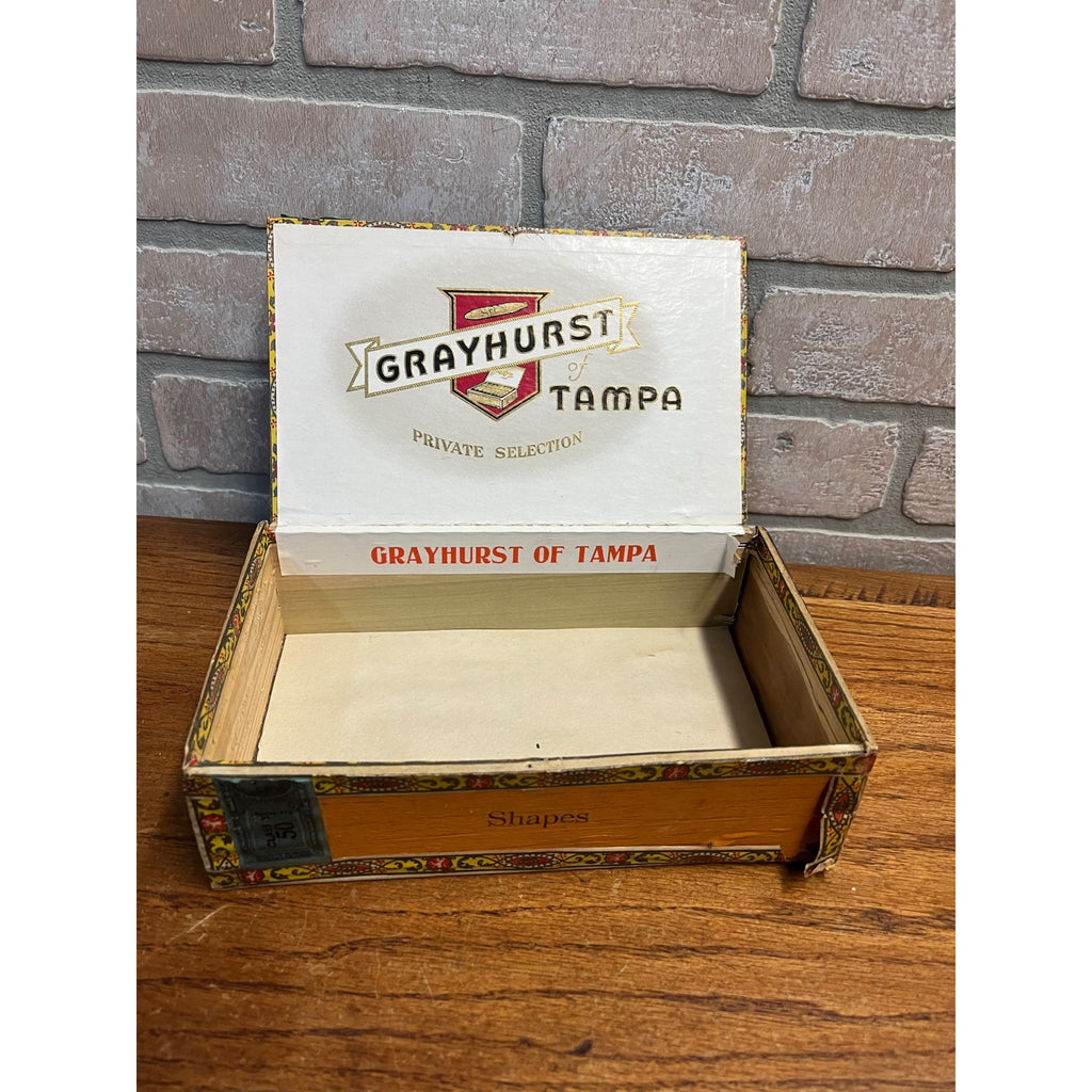 Vintage Grayhurst of Tampa Wooden Cigar Box Advertising Store Display