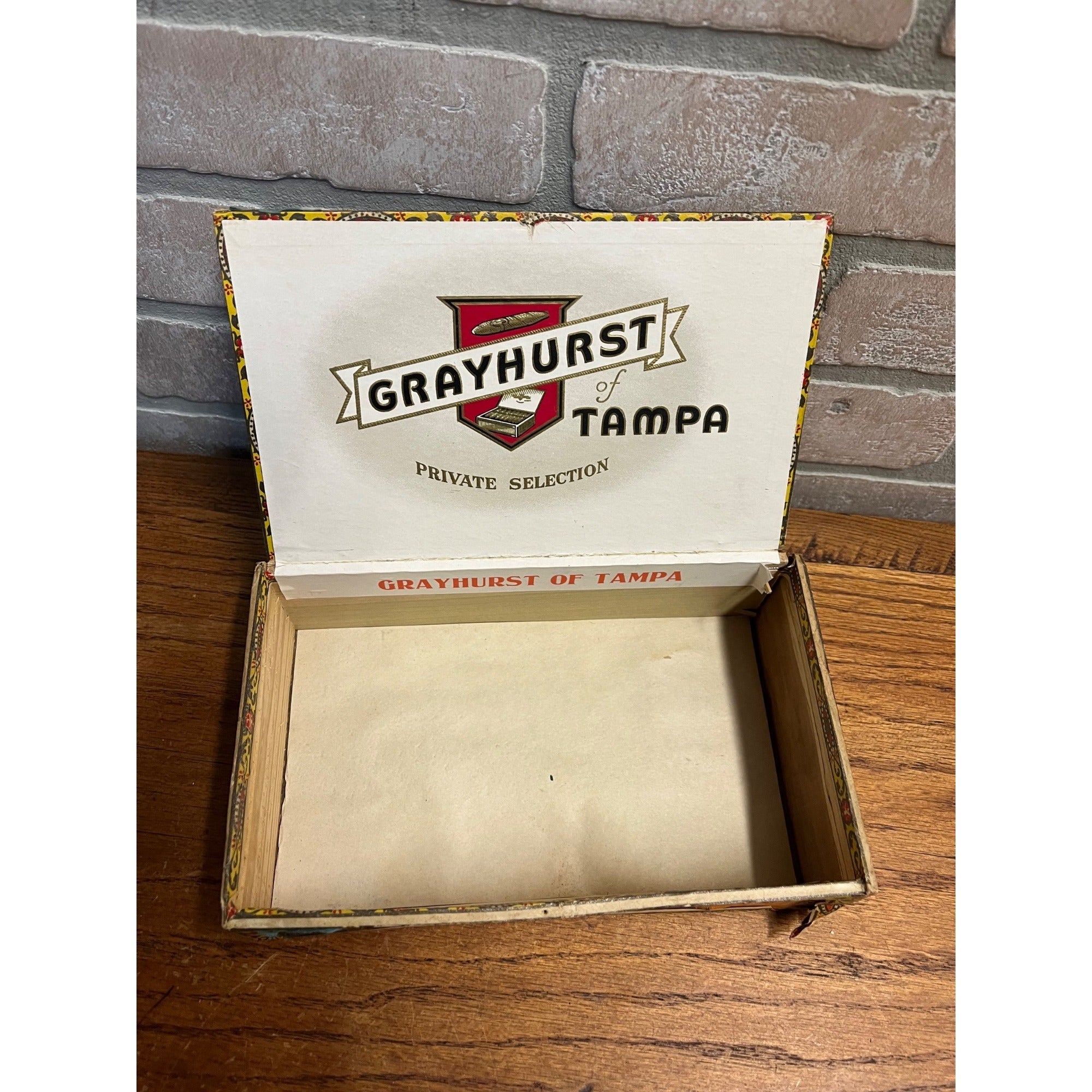 Vintage Grayhurst of Tampa Wooden Cigar Box Advertising Store Display