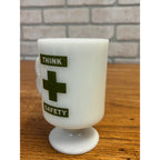 Vintage US Army Quartermaster Center Fort Lee Virginia White Milk Glass Mug 70s