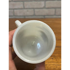Vintage US Army Quartermaster Center Fort Lee Virginia White Milk Glass Mug 70s