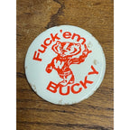 Vintage University of Wisconsin UW Badgers Football Bucky Humorous Pinback Pin Button