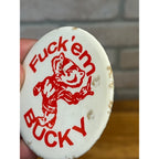 Vintage University of Wisconsin UW Badgers Football Bucky Humorous Pinback Pin Button
