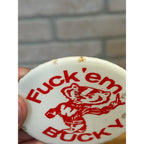 Vintage University of Wisconsin UW Badgers Football Bucky Humorous Pinback Pin Button
