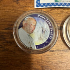 (2) 2010 Colorized Littleton John Paul II Catholic Pope Coins Capsules