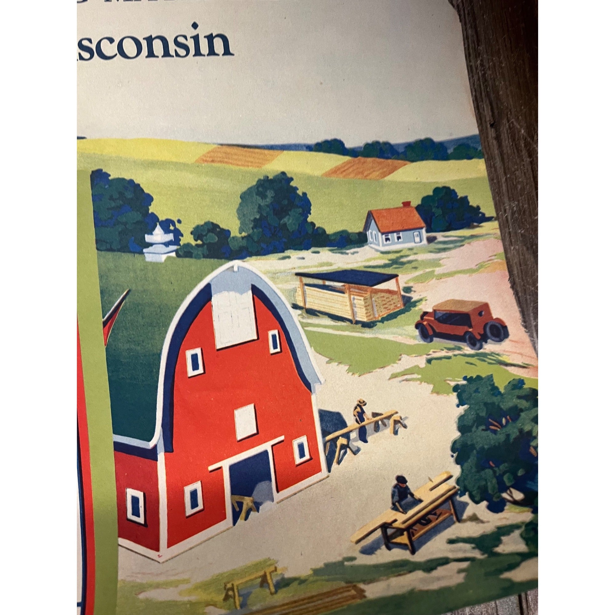 1920s Advertising Calendar Poster Fuller Goodman Farm Barn Dairy Scene