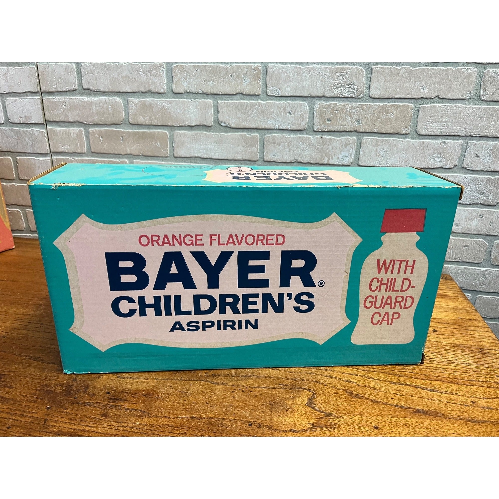 Vintage Bayer's Childrens Aspirin Drug Store HUGE Box Display Advertising Sign