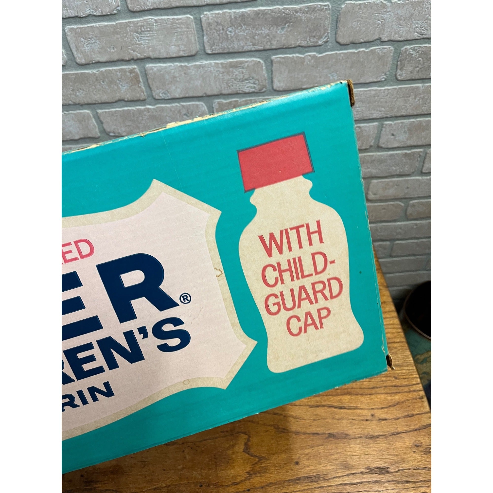 Vintage Bayer's Childrens Aspirin Drug Store HUGE Box Display Advertising Sign