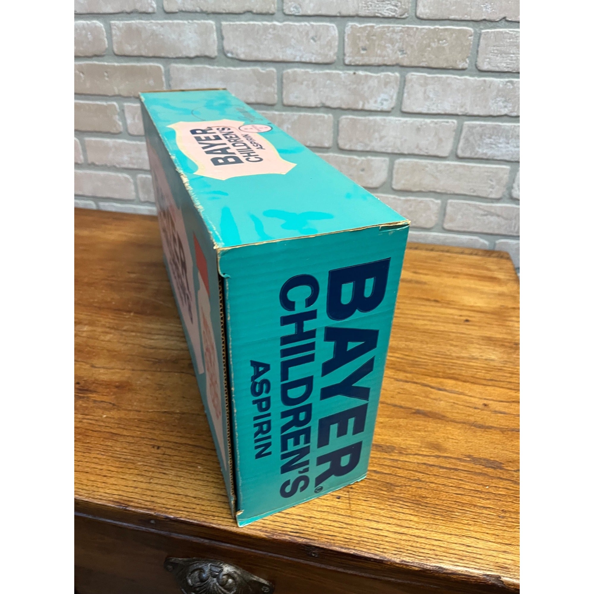 Vintage Bayer's Childrens Aspirin Drug Store HUGE Box Display Advertising Sign