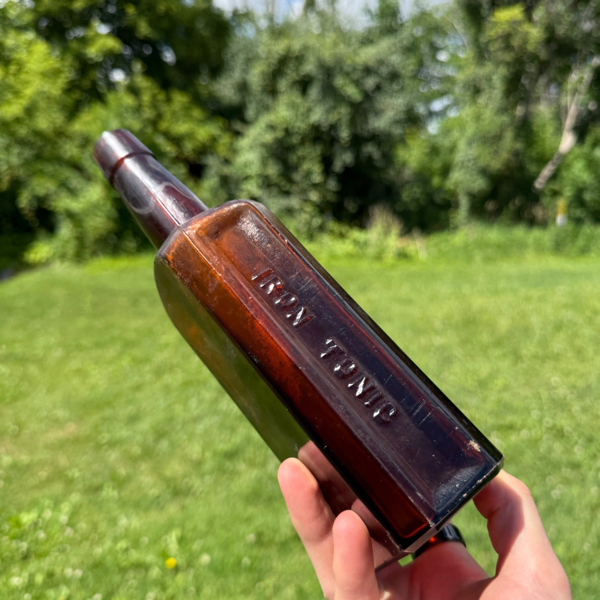 1890s Antique Amber Medicine Bottle Dr. Harter's Iron Tonic Quack Apothecary Medicine