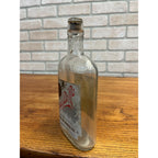 Antique c1920s Clarke Bros & Co. Chicago Pure Rye Whiskey Flask Bottle w/ Labels