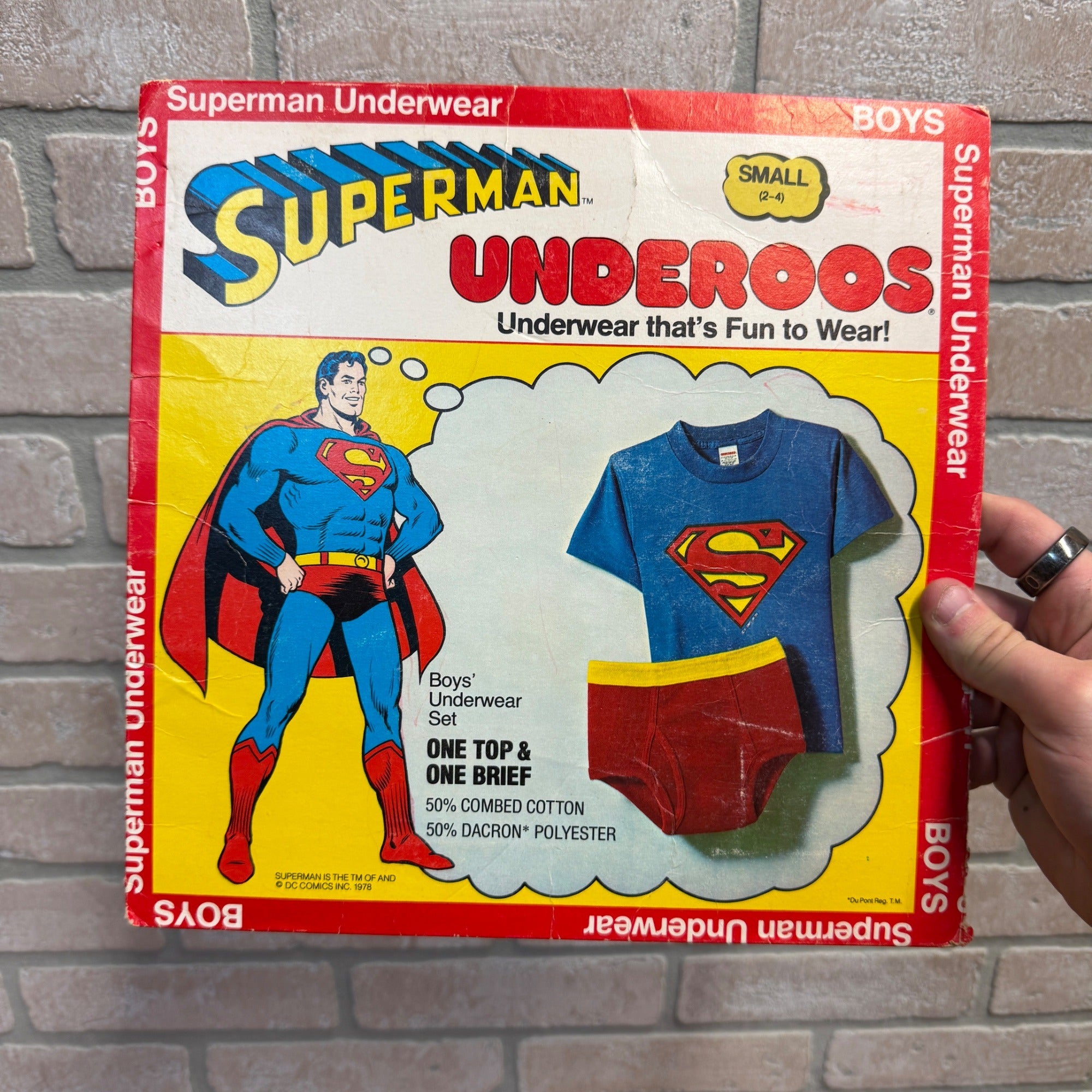 Vintage Underoos 1978 Superman Boy’s Cardboard Package Only Rare - Small