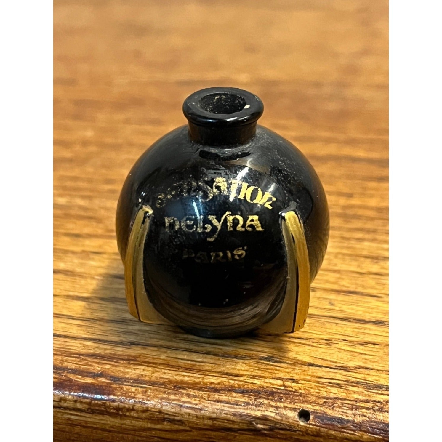 RARE Vintage 1920s Perfume Bottle - Sensation Delyna Paris - Glass Gold Paint