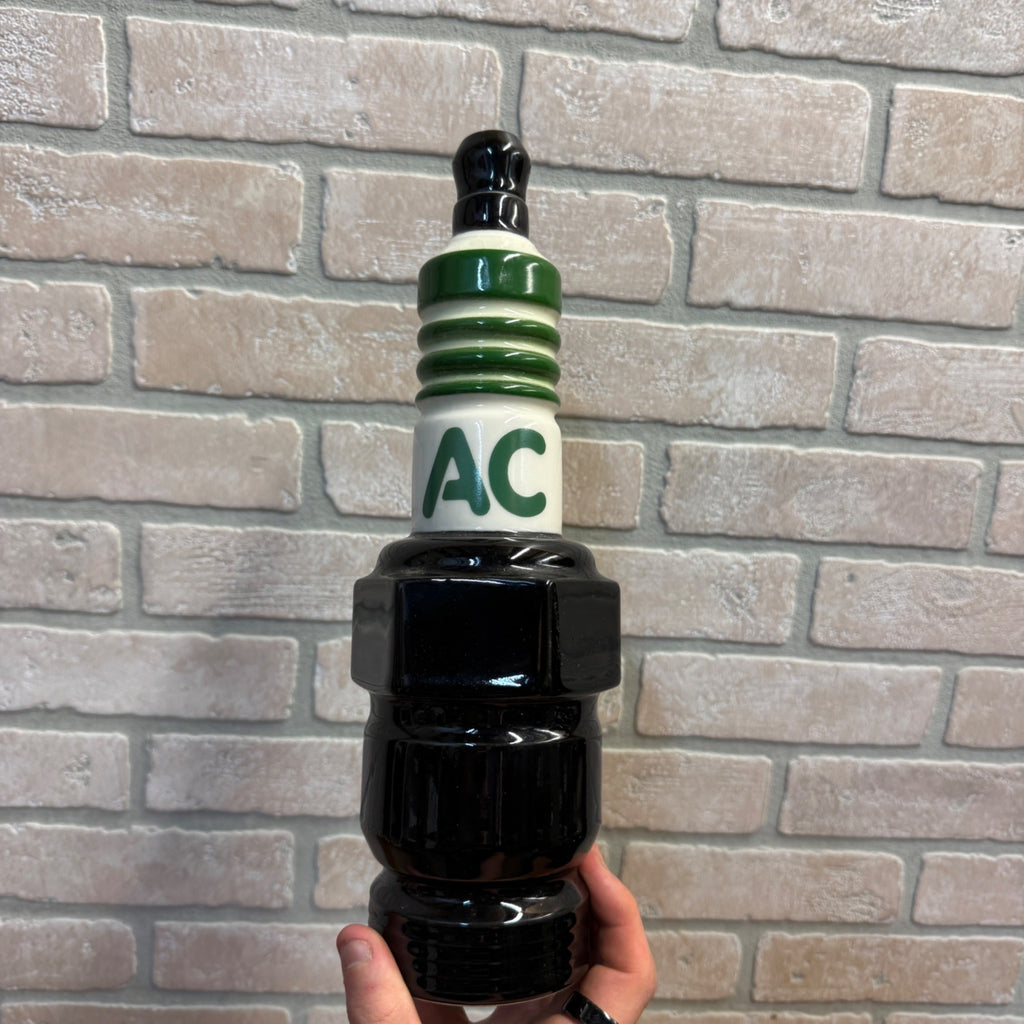 Vintage 1980s AC Delco Spark Plug Shape Empty Bottle Decanter