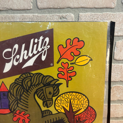 Vintage 1960s Schlitz Beer Bierfest Advertising Sign Poster Milwaukee "Out of Beer"