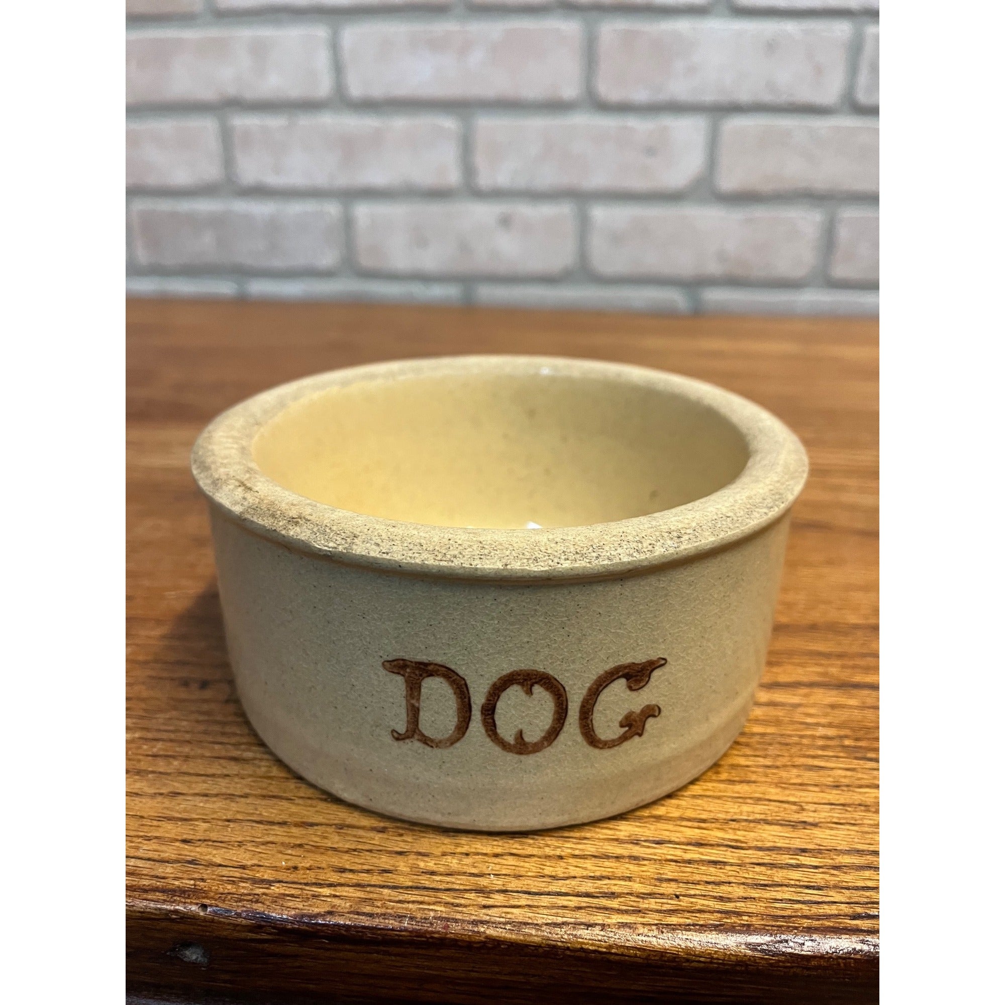 Vintage Robinson Ransbottom Pottery RRP Stoneware DOG Food Water Bowl Puppy