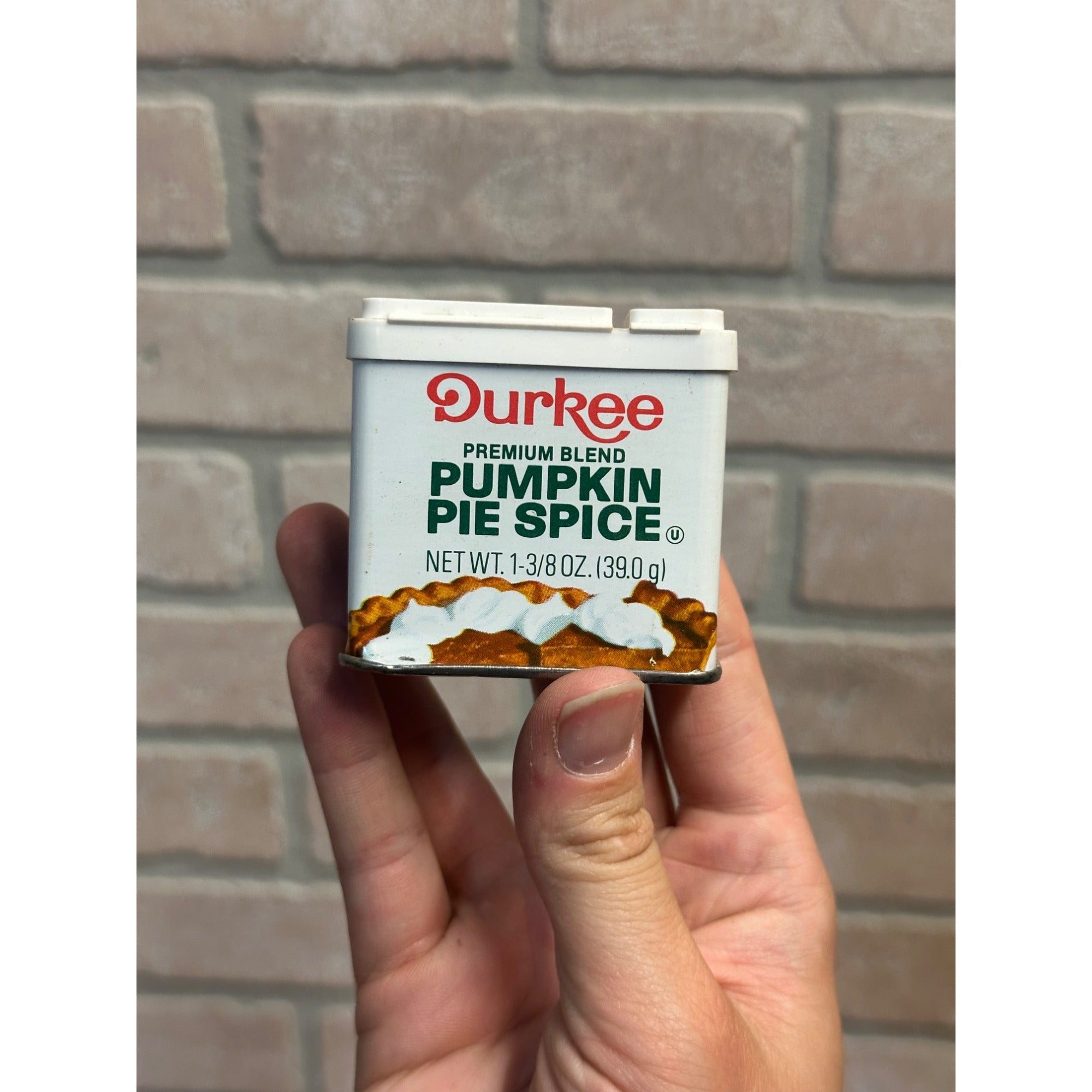 Vintage Durkee's Pumpkin Pie Spice Advertising Tin