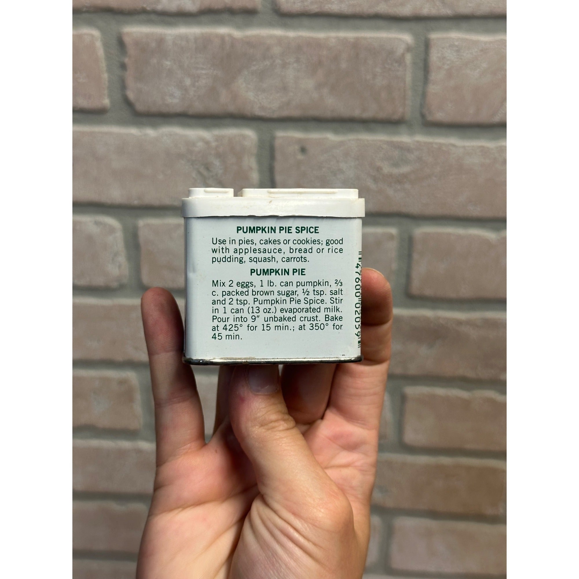 Vintage Durkee's Pumpkin Pie Spice Advertising Tin