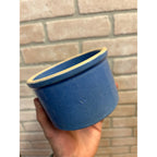 Red Wing Blue Primitive Stoneware 1lb Butter Crock / Farmhouse / Kitchen Decor