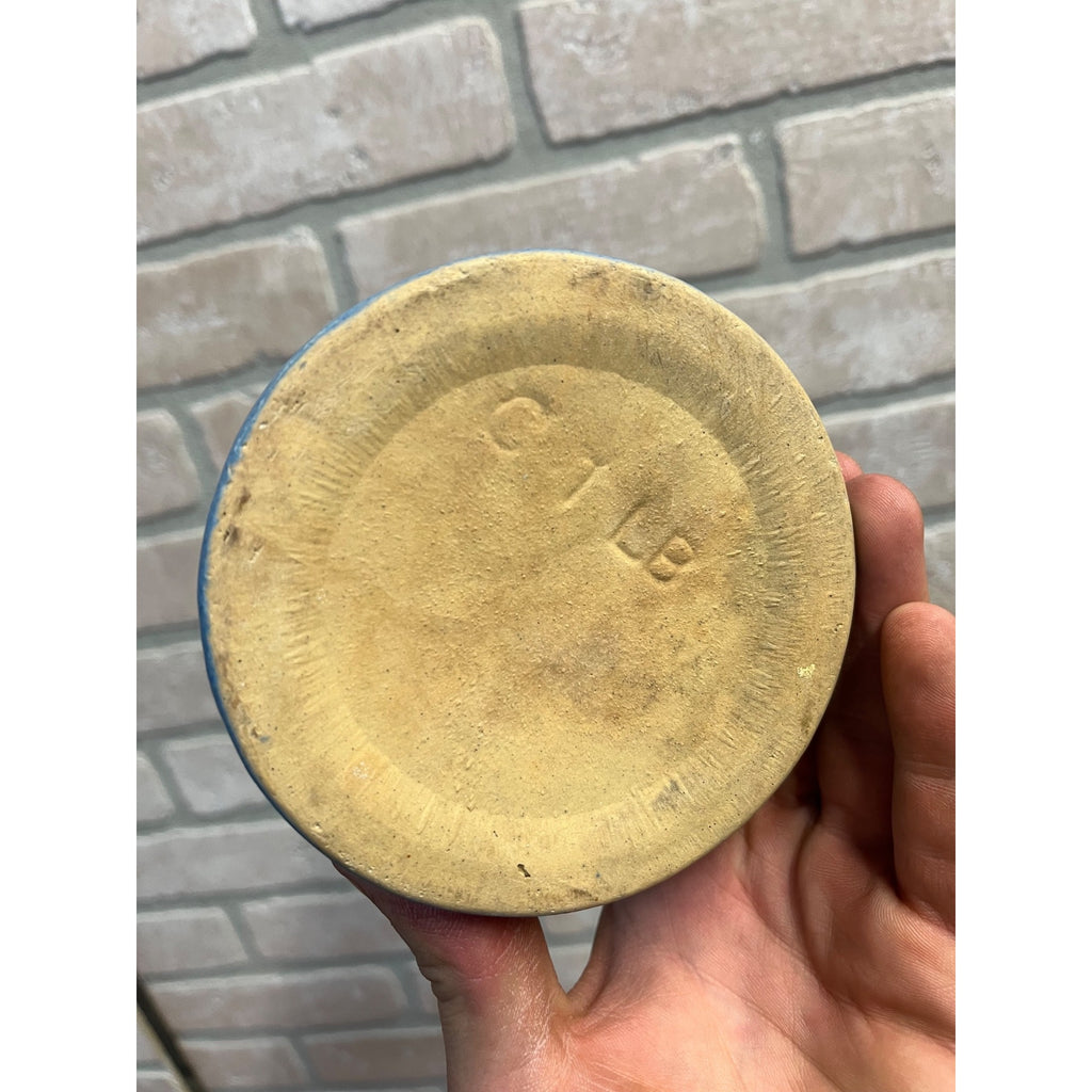Red Wing Blue Primitive Stoneware 1lb Butter Crock / Farmhouse / Kitchen Decor