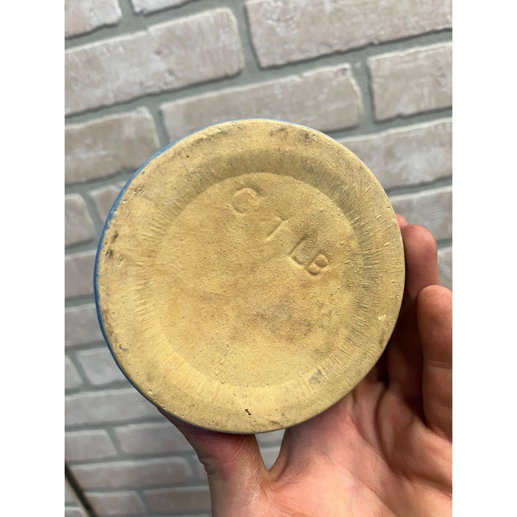 Red Wing Blue Primitive Stoneware 1lb Butter Crock / Farmhouse / Kitchen Decor